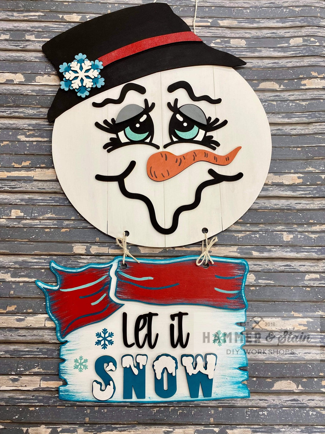 Snowman door hanger Workshop Wednesday 11/17 at 6pm