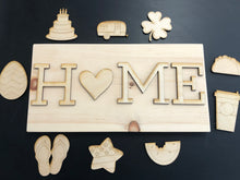 HOME sign (no O) with interchangeable 10 shapes home kit